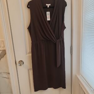 Charter Club Brown Sleeveless Midi Dress